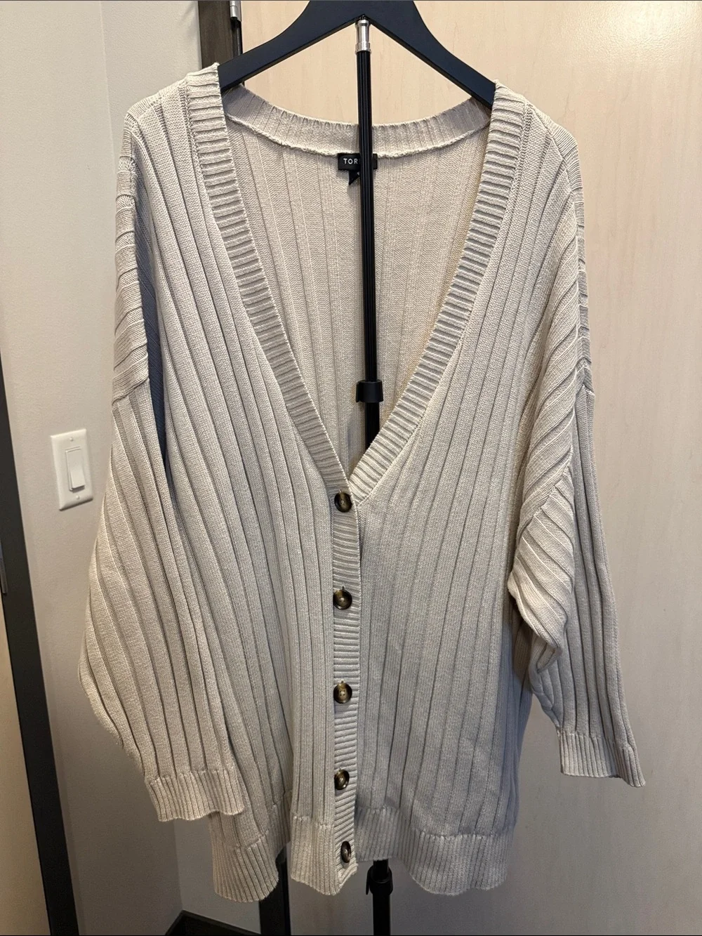 torrid Ribbed Button-Front cardigan - Picture 1 of 5